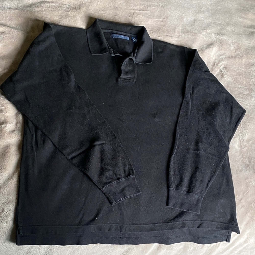 Men's Black Long-Sleeve Polo - Classic Everyday Polo
